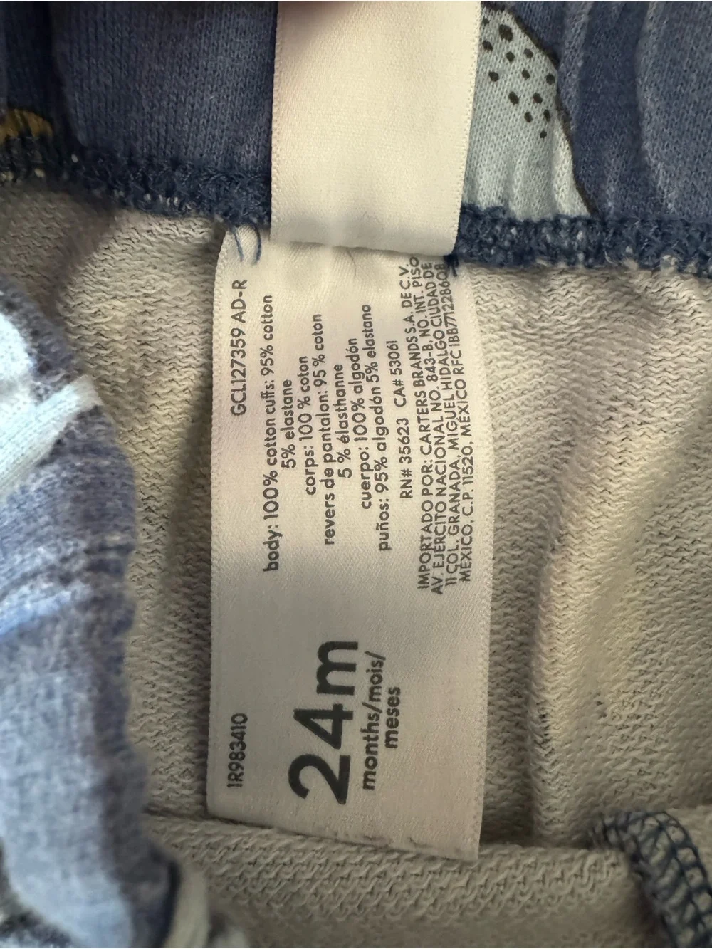 Carter’s Toddler Boys Jacket Pants Set Size 2T Dinosaur 100% Cotton Blue